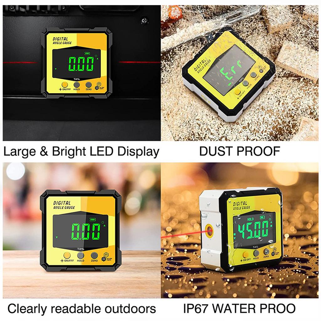 Digital Level Angle Gauge 360° Mini Measuring Digital Inclinometer With Magnetic Base Electronic Universal Bevel Protractor