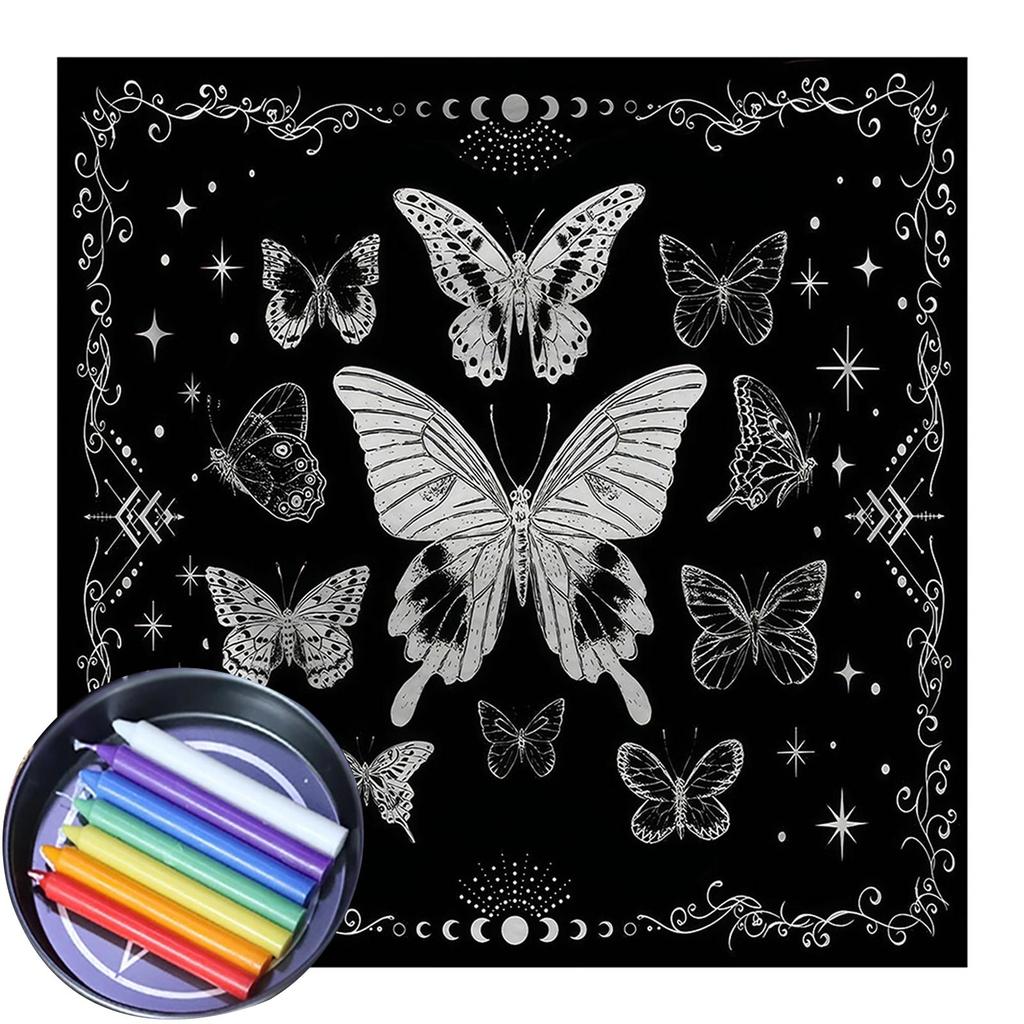 Divinations Tablecloth Butterfly Astrologys Tarots Cards Tablecloth Altars Cloth Divinations Board Game Accessory