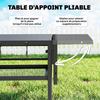 Garden Trolley Barbecue Cart on Casters with Foldable Side Tray, Three Shelves, 133 x 48.5 x 82 cm, Black