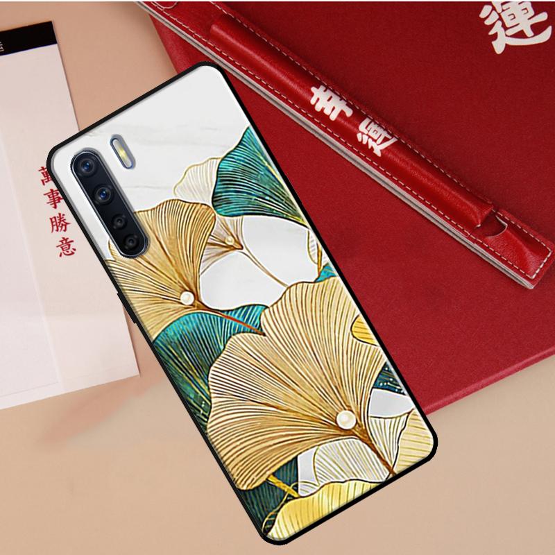 

Luxury Ginkgo Leaf Case For Oppo A94 A18 A74 A57 A17 A77 A38 A58 A78 A98 A54 A80 A60 A40 A96 A76 A16 A15 A5 Pro OPPO A74 4G