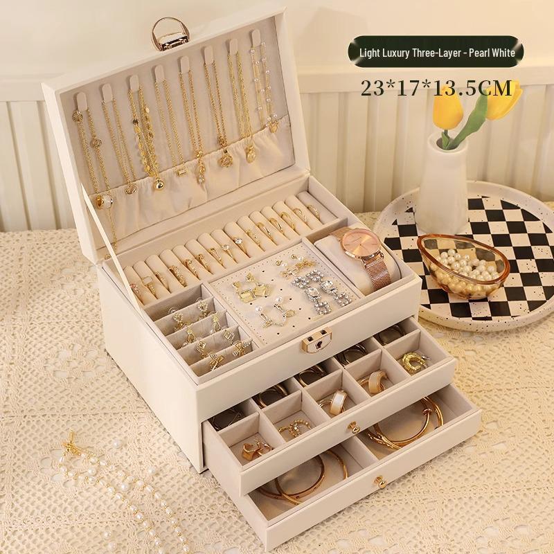 Luxury Anti-Oxidation Jewelry Storage Box: Large Capacity for Rings, Earrings, Necklaces, and Bracelets