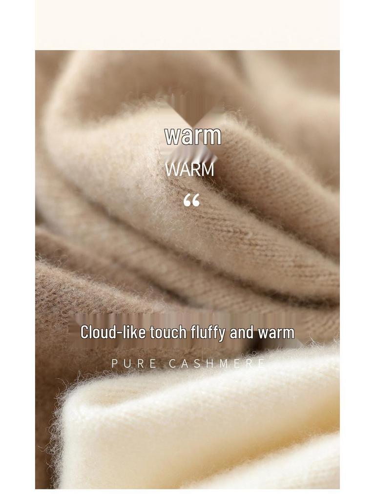 Pulover de Cașmir Gros cu Gât Rotund și Mâneci Raglan pentru Femei - Croială Slim, Tricot Moale pentru Toamnă/Iarnă