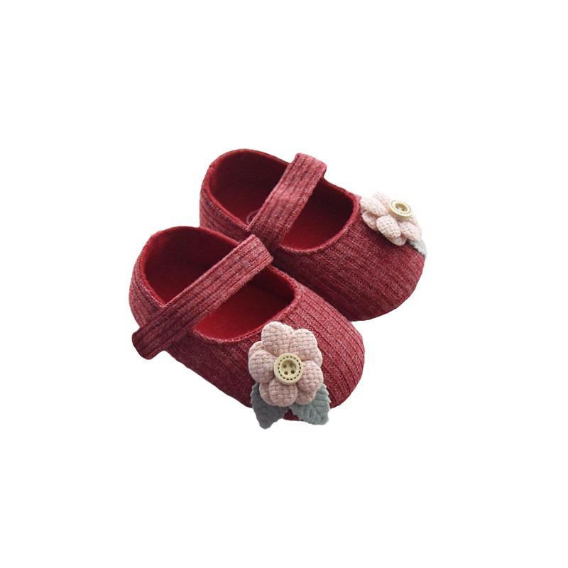 Spring & Autumn Toddler Princess Shoes, 0-1 Year, Velcro Flower Soft Sole