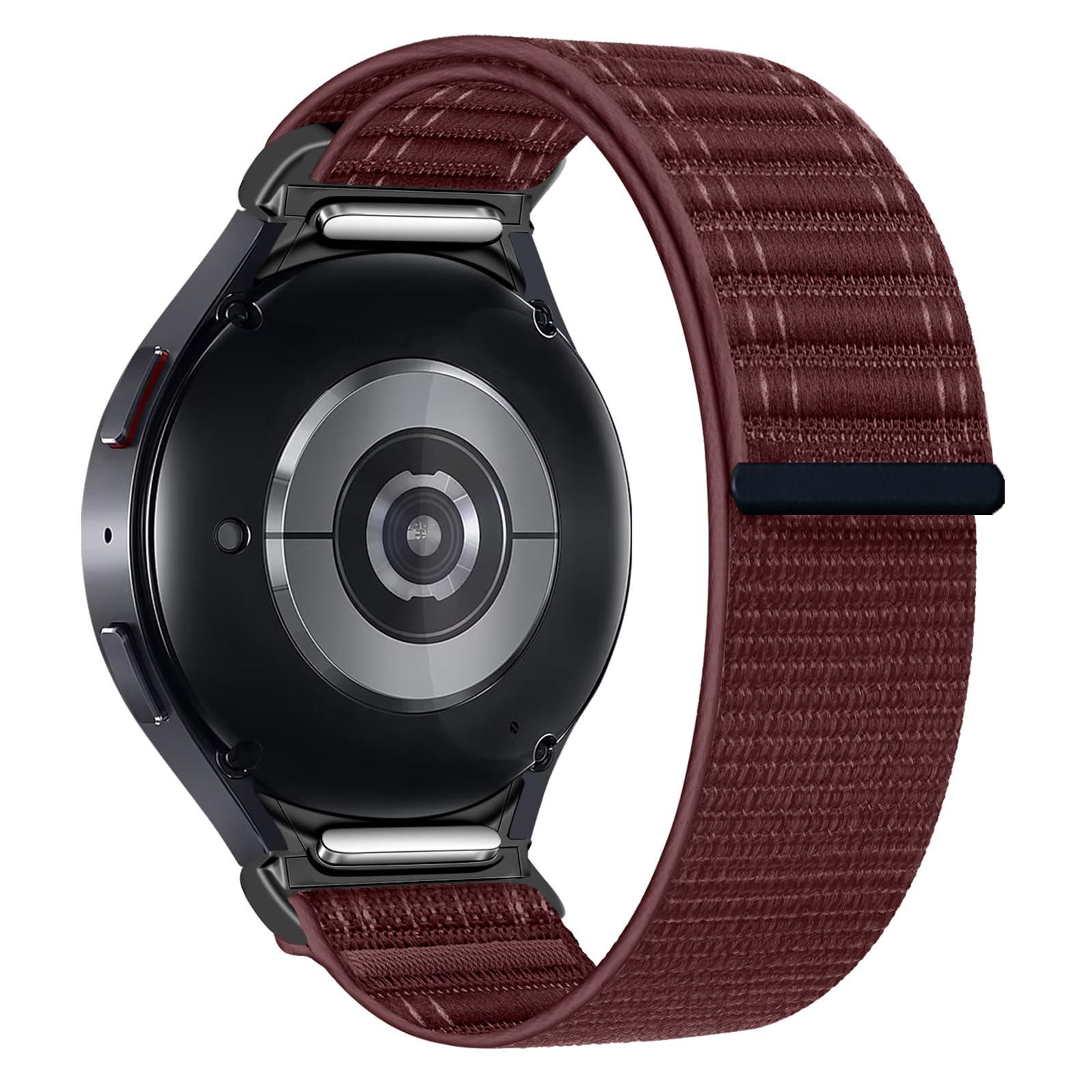 

Нейлоновый ремешок для Samsung Galaxy Watch 7 FE 6 5 4 44 мм 40 мм спортивный браслет-браслет для Galaxy Watch 6 Classic 47 мм 43 мм/4 Classic 42 мм 46 мм 5 Galaxy Watch 4/FE вино красного