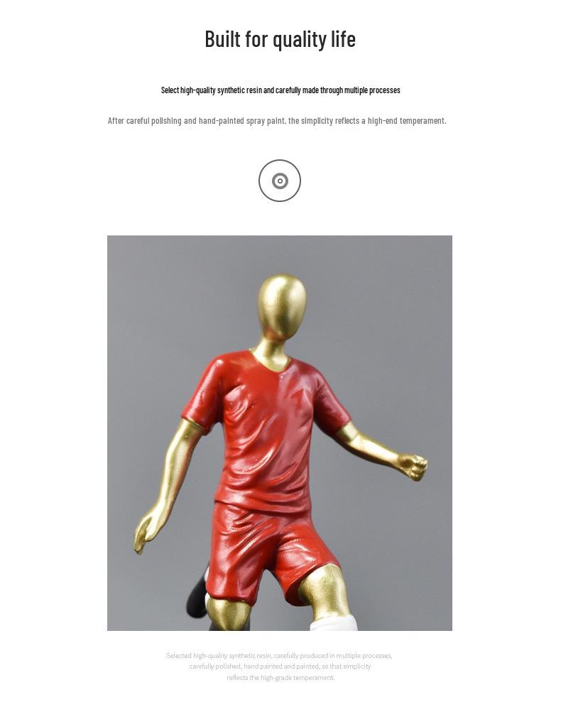 Elegant Mini Football Player Figurine for Home Decor