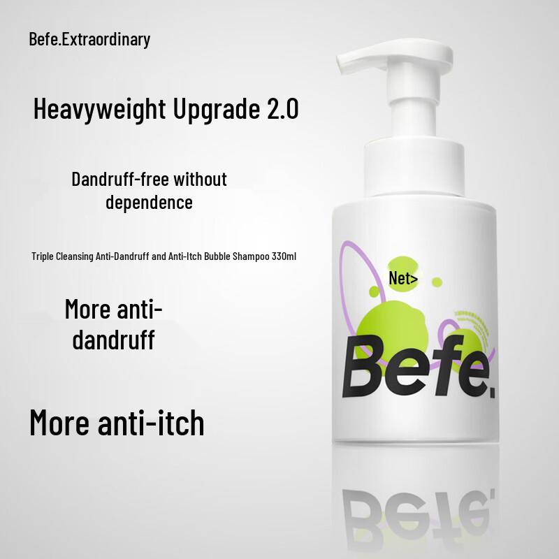 BeFe Triple Purifying Anti-Dandruff & Itch Relief Foaming Shampoo, 330ml