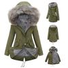 Cappotto Parker con Collo Cappuccio Cotone Cappotto con Cerniera Lunghezza Media Inverno Caldo e Soffice Cappotto con Giacca di Cotone