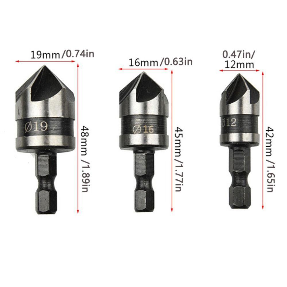 Degrees Deburring Woodworking Hex Shank Hole Opener Countersink Chamfering Tool Chamfer Drill Bit