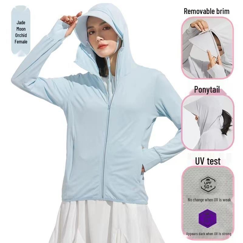 2023 UPF50 Ice Silk Detachable Brim Sun Protection Clothing for Men & Women