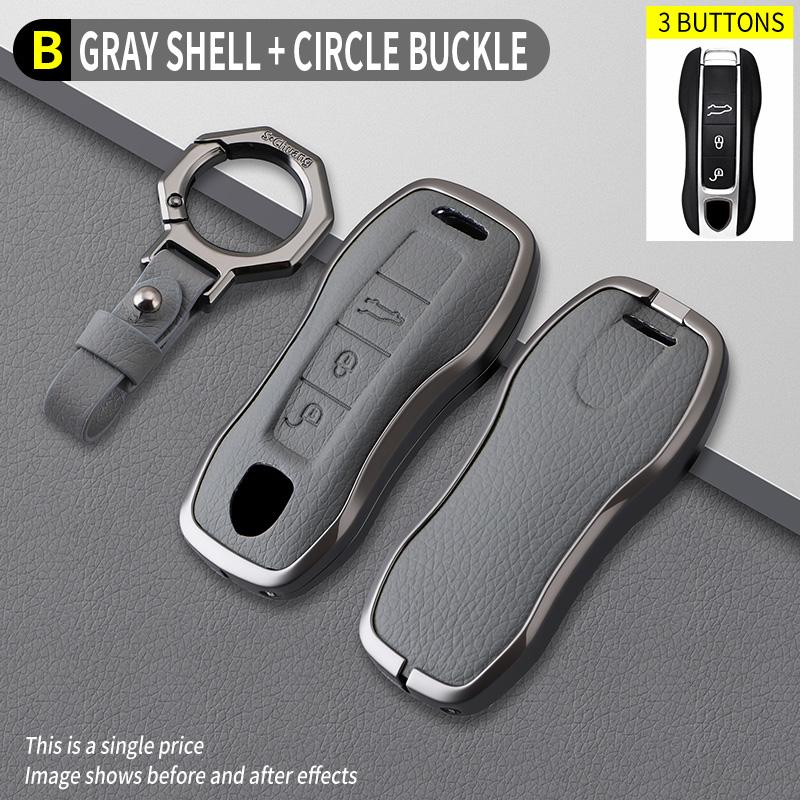 Car Smart Key Case Cover for Porsche New Cayenne Panamera 911 992 Taycan Metal Leather Protect Shell Interior Accessories