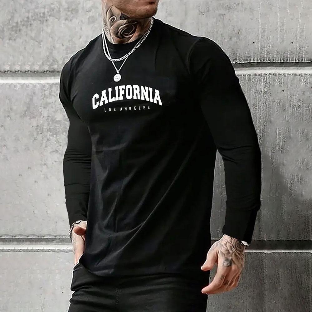 Men's Large Size Loose 3d Color T-shirt Autumn New Fashion Round Neck Long Sleeve Tshirt Men Street Daily Casual Sports Shirt