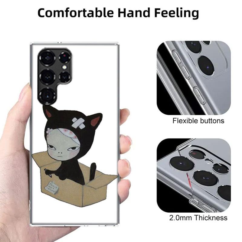 Cute Nara Yoshitomo Art Capa Phone Case For Samsung S26 Ultra S25 Edge Galaxy S23 S21 S20 S24 FE S22 S10 Plus Cover Clear TPU Sh