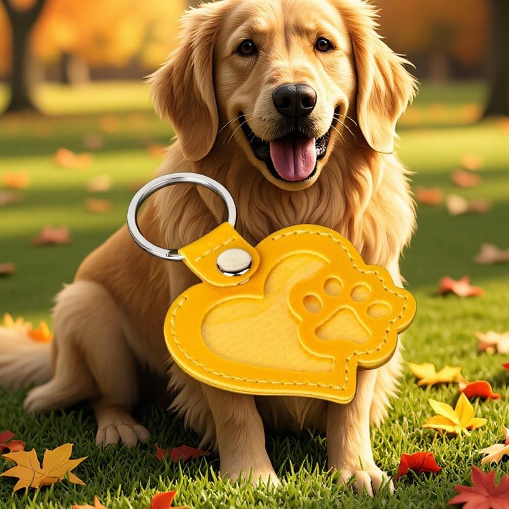 PU Leather Pet Hair Key Chain Portable Memorial Key Chain Pet Hair Storage Bag  Pet Loss Memorial