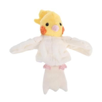 Burattino da mano Pappagallo Abaodam, Giallo, 32 x 20 x 16 cm, Circa. 85g, Peluche Morbido, Ideale per Ventriloquia, Narrazione, Gioco di Ruolo, Materiale Didattico,