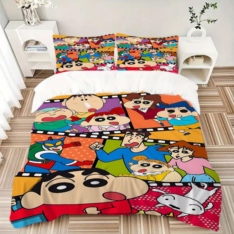 3pcs Crayon Shin-chan Bedding Set. Soft and Comfortable with No Core Included (1x Duvet Cover + 2x Pillow Covers) yy251031043