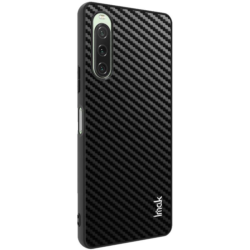

IMAK LX-5 Series for Sony Xperia 10 V Carbon Fiber Texture Phone Case Leather Coated TPU+PC Cover A