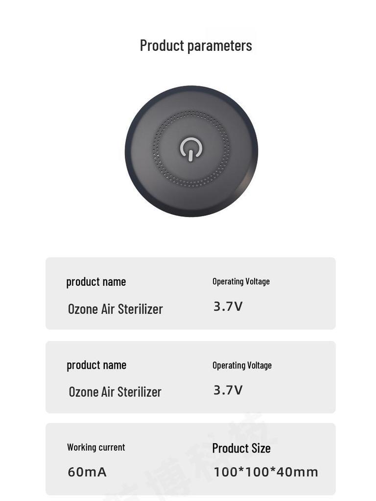 Rechargeable Mini Ozone Generator for Fridge, Shoe Cabinet, Bathroom, and Pet Odor Removal