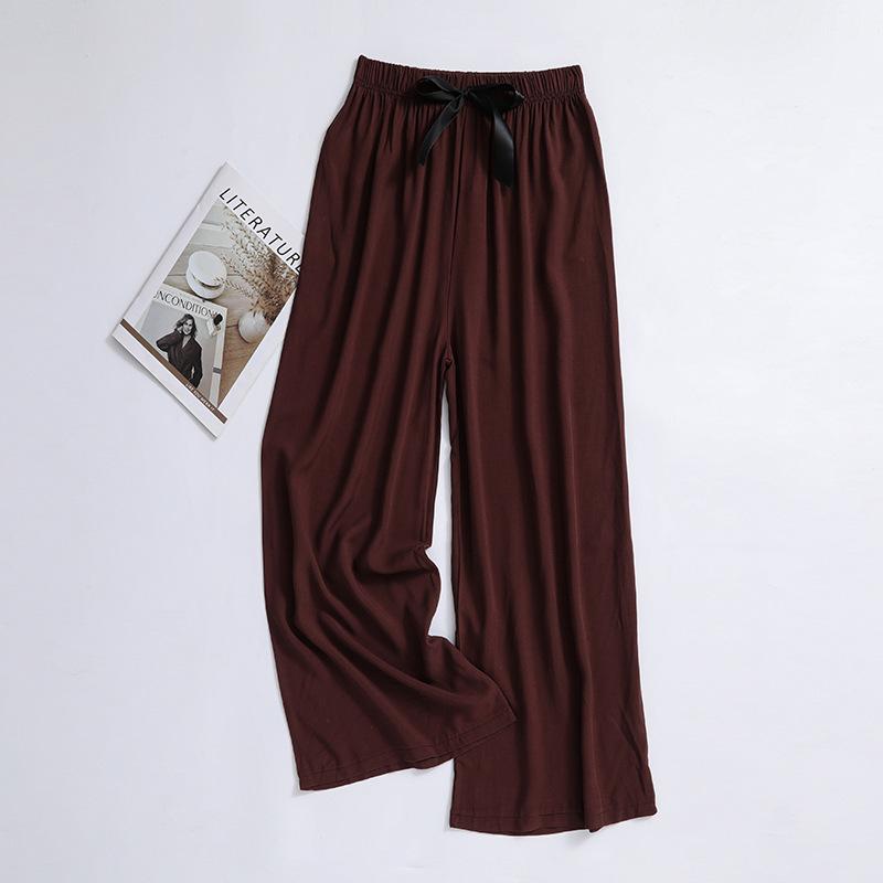 Women's Summer Thin Nine-Point Wide-Leg Pants Popular Style Can Be Weared Outer Artificial Cotton Home Pants