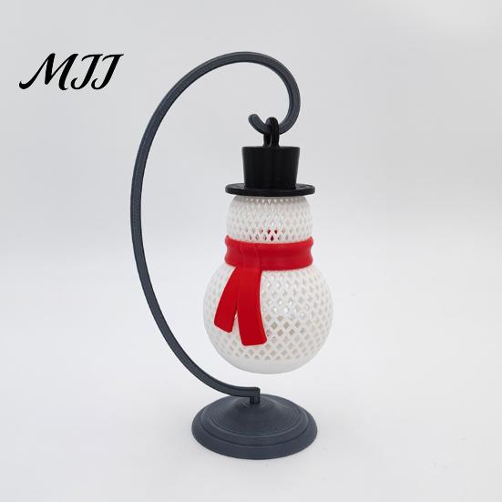 Indoor Christmas Ornaments Snowman Lantern, Decorative LED Bedside Lamp, Holiday Winter Decor Table Night Light for Home Bedroom Lantern