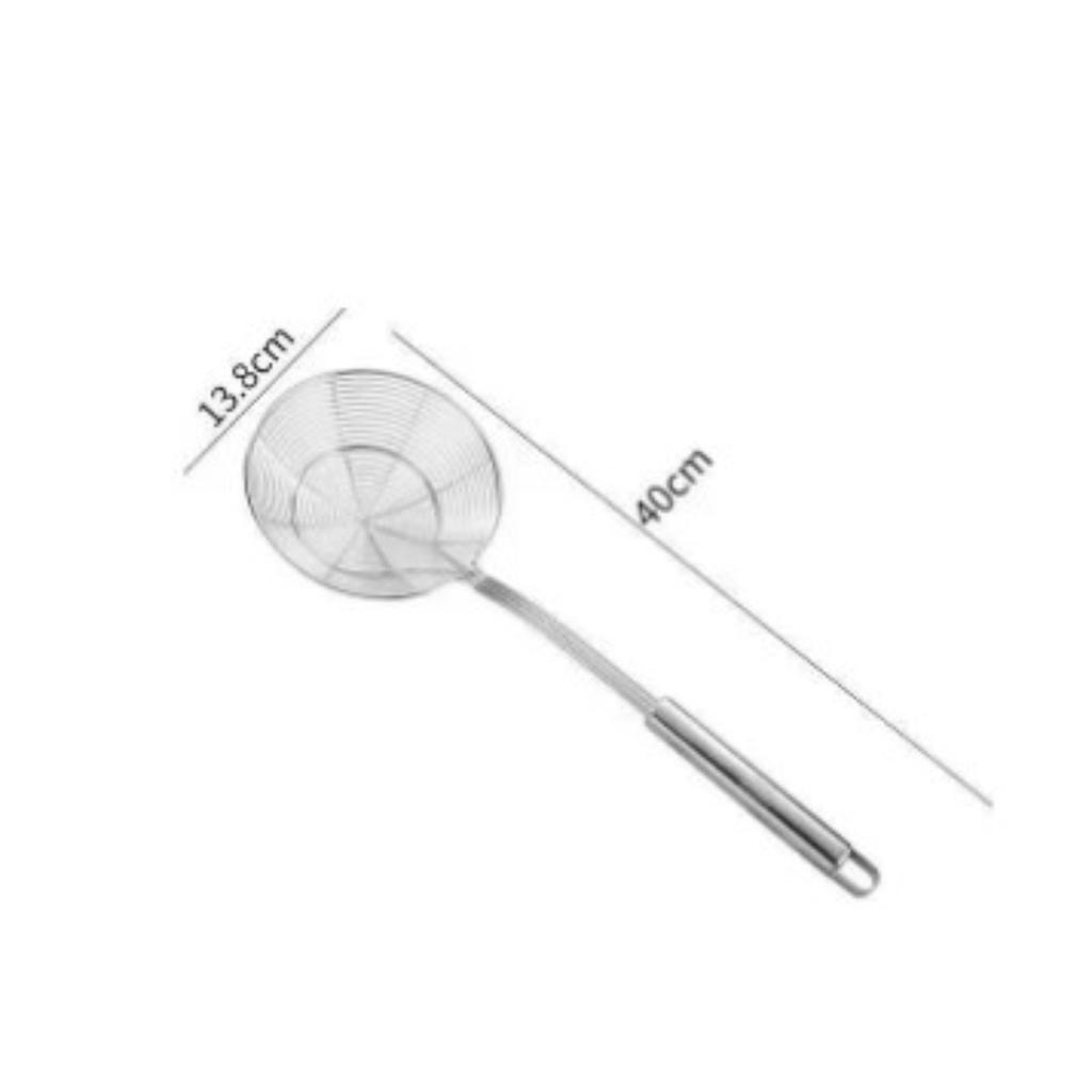 Solid Stainless Steel Spider Strainer Skimmer Ladle for Cooking and Frying, Kitchen Utensils Wire Strainer Pasta Strainer Spoon