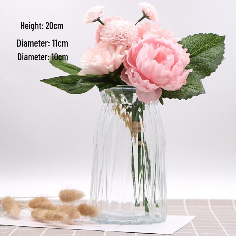 Pequeno Vaso de Vidro Criativo para Flores Frescas ou Secas - Ornamento para Mesa de Casa