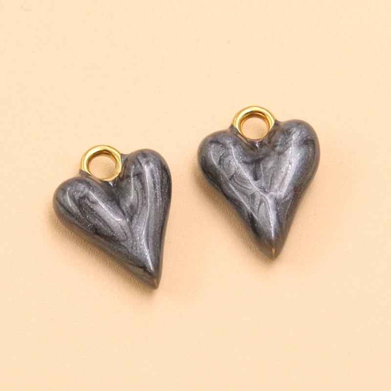 6 Color 12x16mm Stainless Steel Enamel Heart Pendant for DIY Jewelry - Handmade & Colorfast