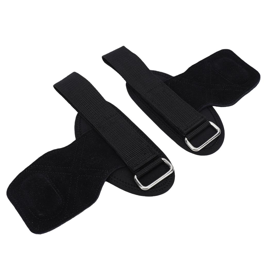 Lifting Wrist Straps Women Men Cowhide Weight Lifting Grips Anti Slip Gym Workout Straps for Deadlift Powerlifting Black