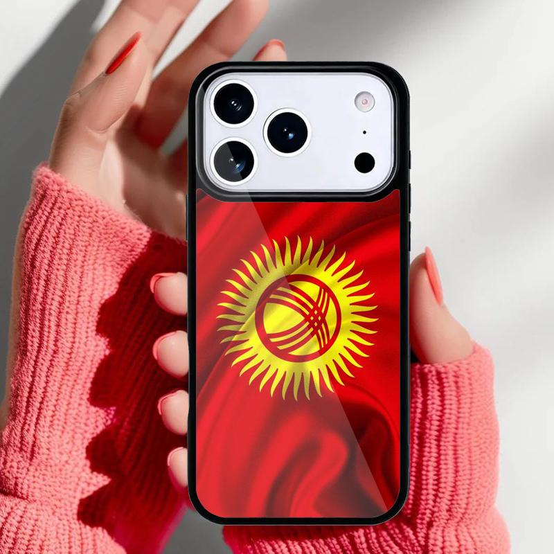 Kyrgyzstan Flag Phone Case for iPhone 17 16 15 14 13 Pro Max Back Cover for 12 11 Pro Coque