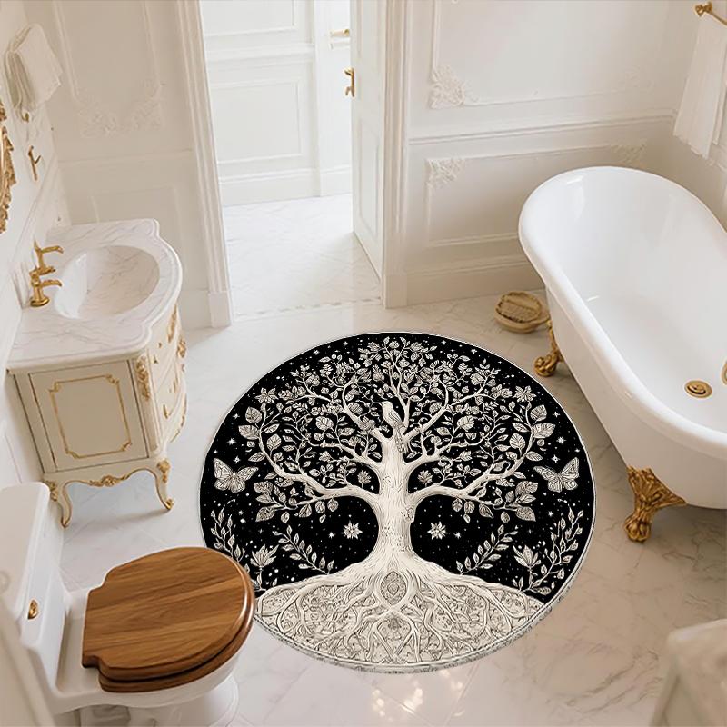 Tree of Life Pattern Round rug,Carpet Rug for Living Room Bedroom Sofa Playroom Decor,Non-slip Floor Mat,Holiday Gifts and Birthday Gifts