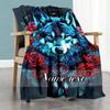 Wolf Rose Customize Text Blanket Cozy Customizable Blanket Comfortable Perfect for Sofa Couch Picnics Office Four Seasons Universal
