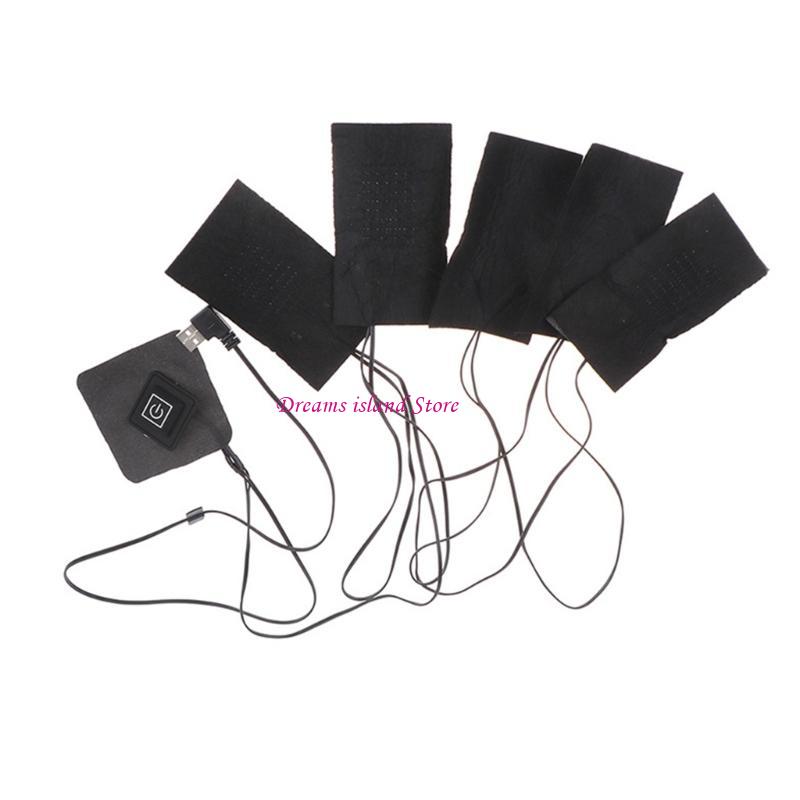 

Clothes Heater Heated Vest Clothes Heated Pad Multiple Pieces Black Outfits Electric Cloth for Winter Clothes Warmer HX6C