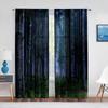 2panels Woodland Forest Foliage Sunbeams Nature View Curtains for Living Room Bedroom Kitchen Decor Sheer Curtains Window Drape