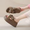 Fashion New Summer Women Slippers Flip-Flops Ladies Beach Bling Shoes Wedge Heels Shoes Woman High Platform Slippers Outside Sandals 8CM