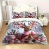 Christmas Reindeer Pattern 3D Printed Bedding Set Cute Animal Style Duvet Cover Set Soft Comfortable Home Luxury Quilt Cover Set
