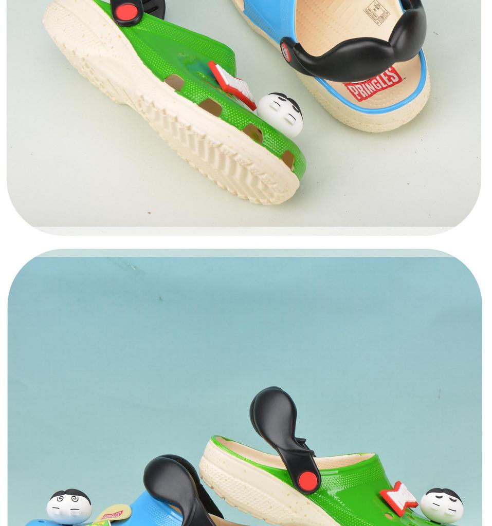 Pringles Mr. Big Beard Cartoon Crocs: Kids' Non-slip Beach Sandals & Slippers