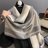 New H letter imitation cashmere scarf women's thousand bird grid jacquard scarf versatile shawl double-sided thickened scarf