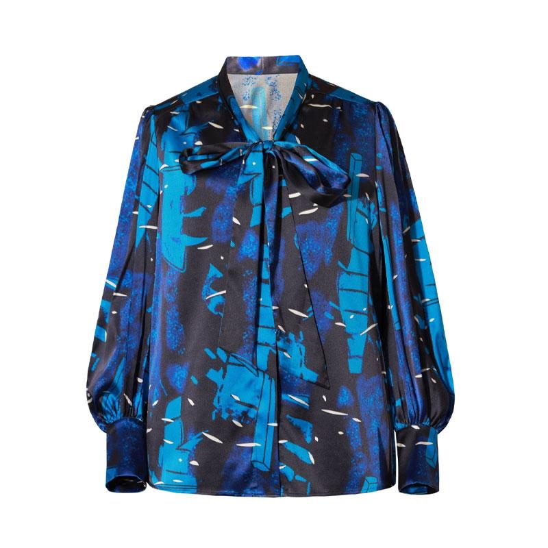 Stylish Elegant V-Neck Drawstring Bow Shirt 2023 Office Lady Spring Long Sleeve Women's Clothing Single-breasted Korean Blouse