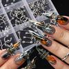 Xiaomi 12 Grids Punk Metal Nail Charms Multi‑style Silvery Gothic Star Snowflake Pins Punched Rivet Y2K Nails Decoration Nail Supplies