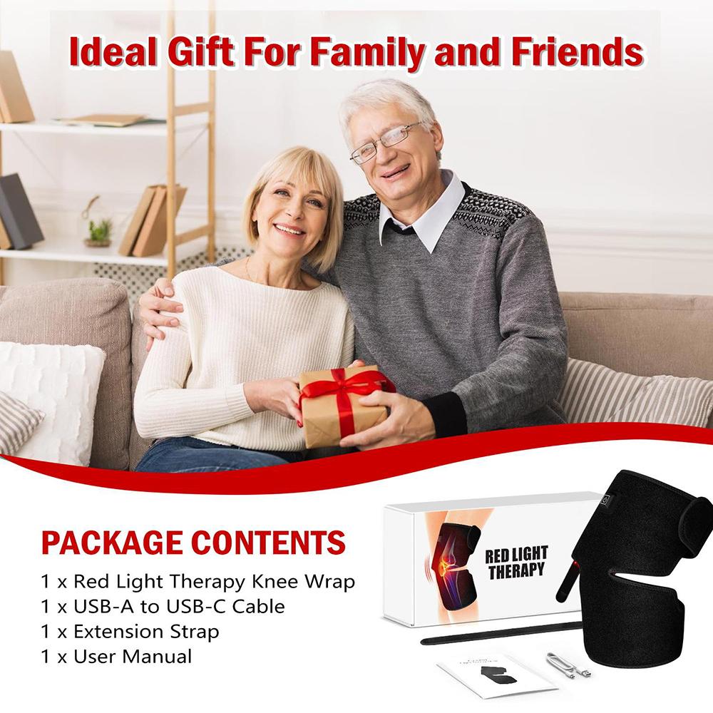 Red Light Therapy Knee Massager Pad 850/660nm LED Infrared Knee Brace Strap for Knee Shoulder Elbow Ankle Pain Relief Arthritis