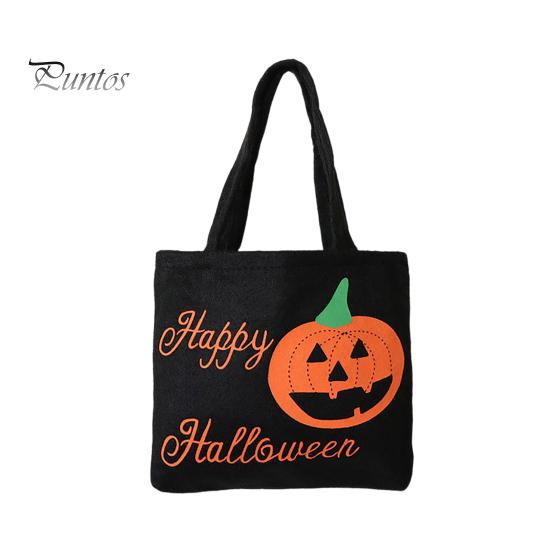 Cute Skeleton Ghost Bags Halloween Felt Candy Bag, Pumpkin Skull Cat Owl Tote for Holiday Goodie School Kids, Non Woven Trick or Treat Handbag, Party