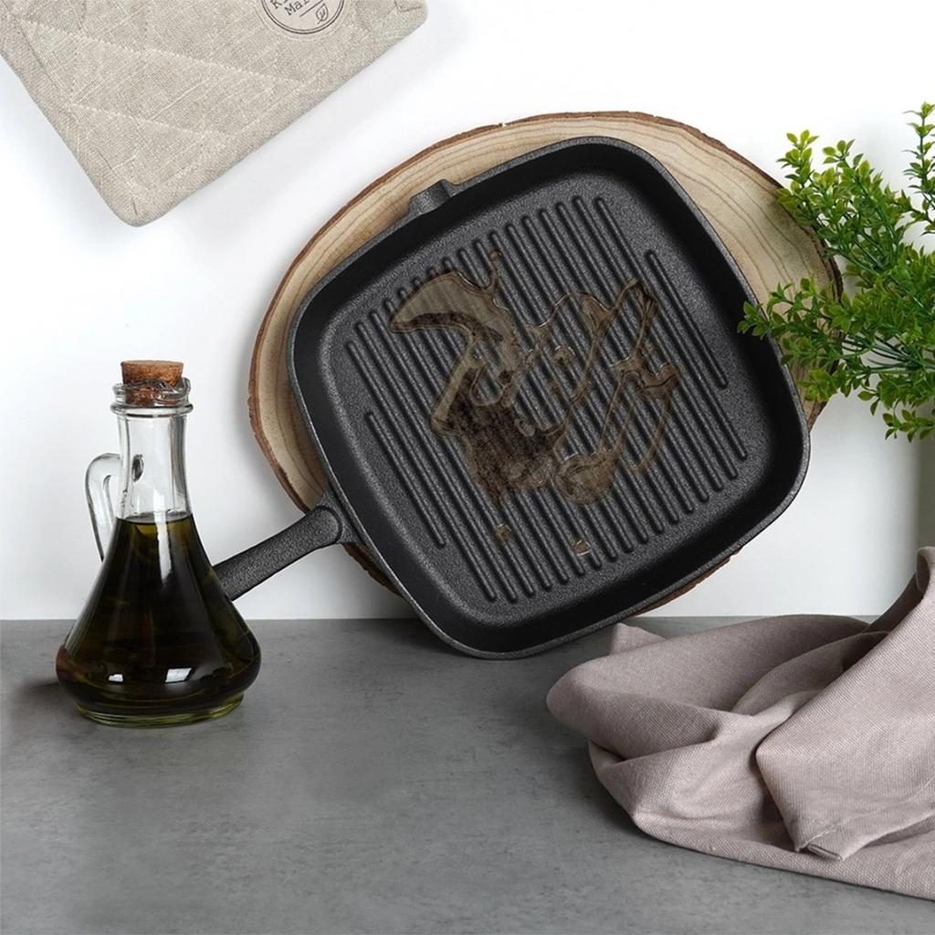 CAST IRON GRILL PAN 24cm WITH SILICONE COVER CAST LINE 199044