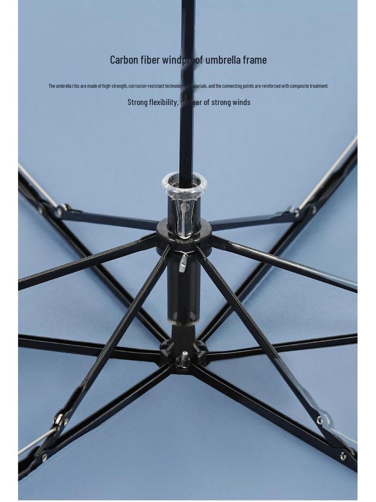 Ultra-light Carbon Fiber Sun & Rain Umbrella - Lightweight, Three-fold, UV Protective Parasol.