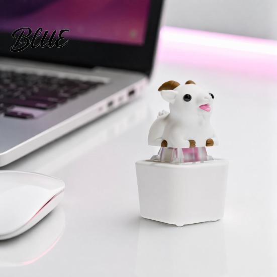 Animal Keyring Accessory 1/2Pcs Goat Keyboard Fidget Toy with Sound Rechargeable Sheep Finger Clicker Pocket Sized Tool Toy Push Button Decompression
