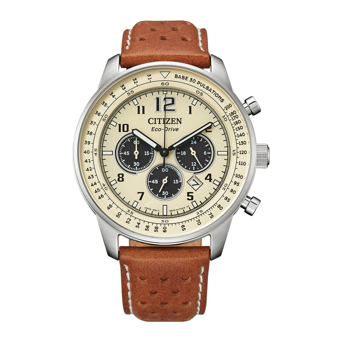 

CITIZEN Eco-Drive хронограф мужские кожаные часы CA4500-16X