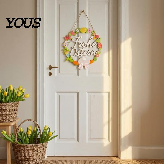 Country Style Porch Sign Autumn Harvest Wooden Wreath Pendant, Front Door Hanging Ornaments with Hemp Rope, Natural Wood Pastoral Decor Pumpkins Maple