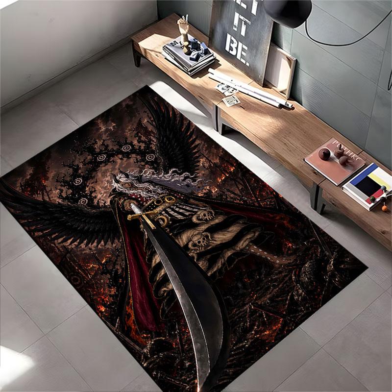 Dark Angel Warrior Design Carpet suitable as a non-slip mat for the living room or bedroom sofa