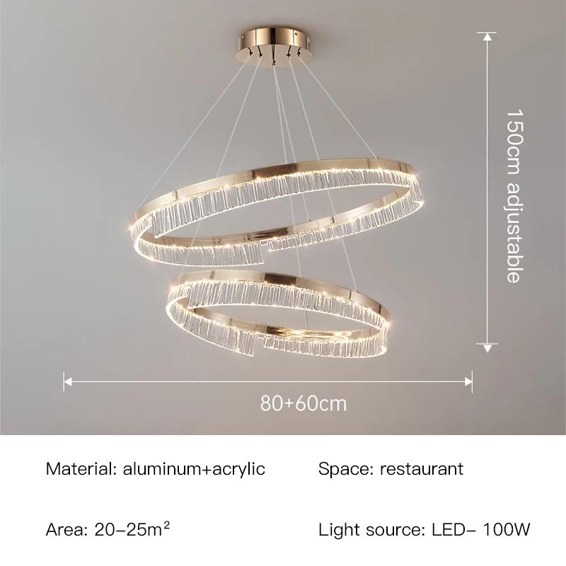 Nordic Design Luxury Living Room chandeliers Bedroom Dining Room Pendant Light Gloss Lamp Room Decoration Ring Lighting Fixture