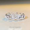 Elegant S925 Sterling Silver Stackable Lace Ring with Full Zircon Diamonds - Trendy and High-End Fashion for Women