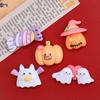 10Pcs New Cute Halloween Pumpkin Ghost Cat Series Flat Back Resin Cabochons Scrapbooking DIY Jewelry Craft Decoration Accessorie