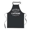 Tablier de cuisine - PLANETEE - Certifiée meilleure Capitaine - Noir - Impression bretonne - 90x60 cm